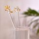 Assorted 6 Pieces Animal Stirrer Glass Swizzle Sticks for Cocktail Party